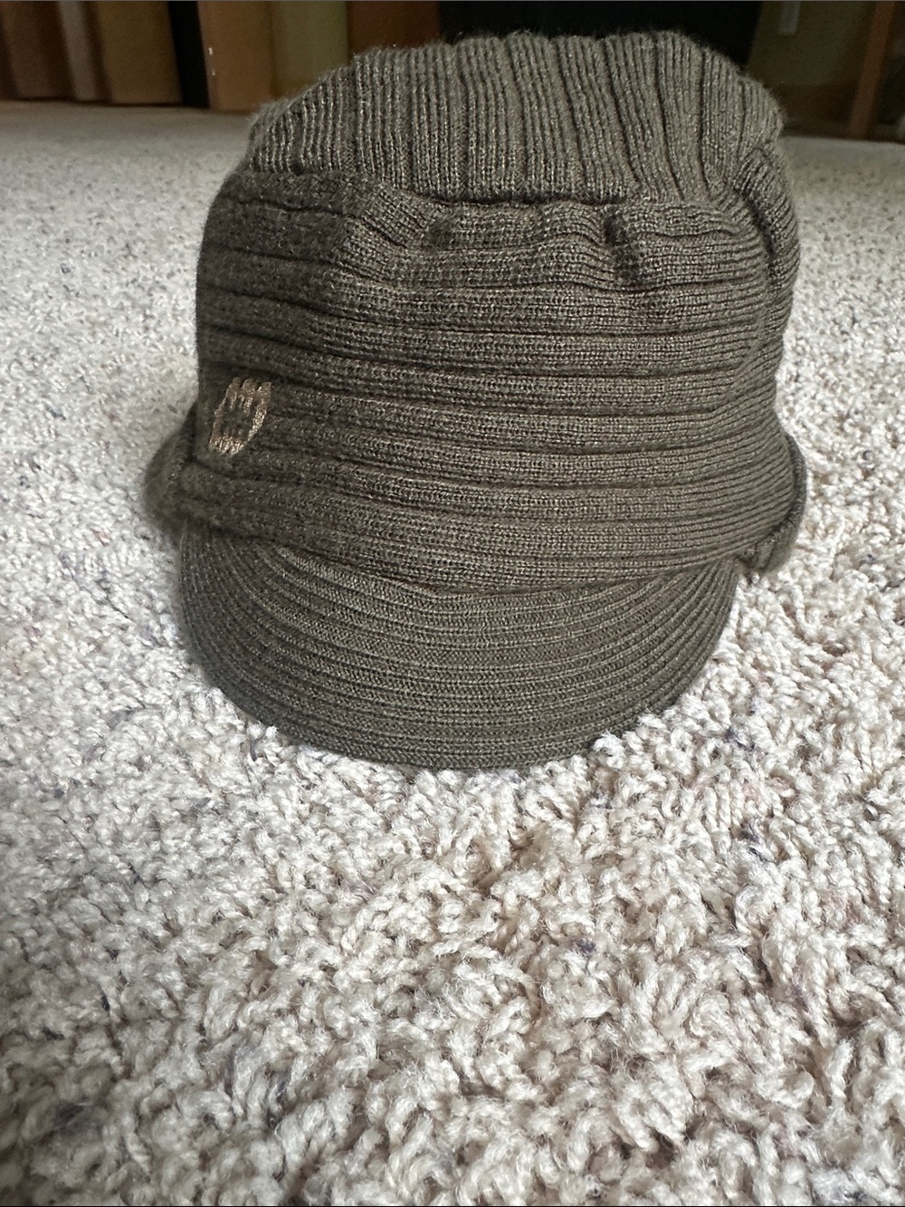 Unisex Helly Hansen Olive Knit Cap with Small Brim